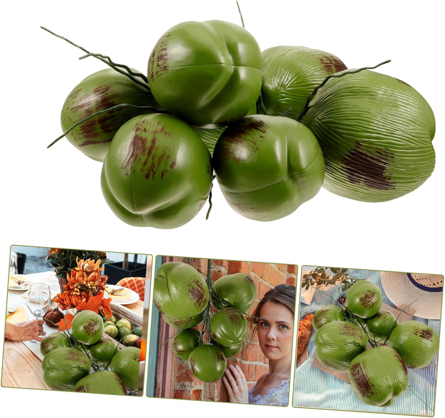 Garneck Lifelike Artificial Coconuts Props Decorations Hawaiian Wedding Decor for Coconuts Model