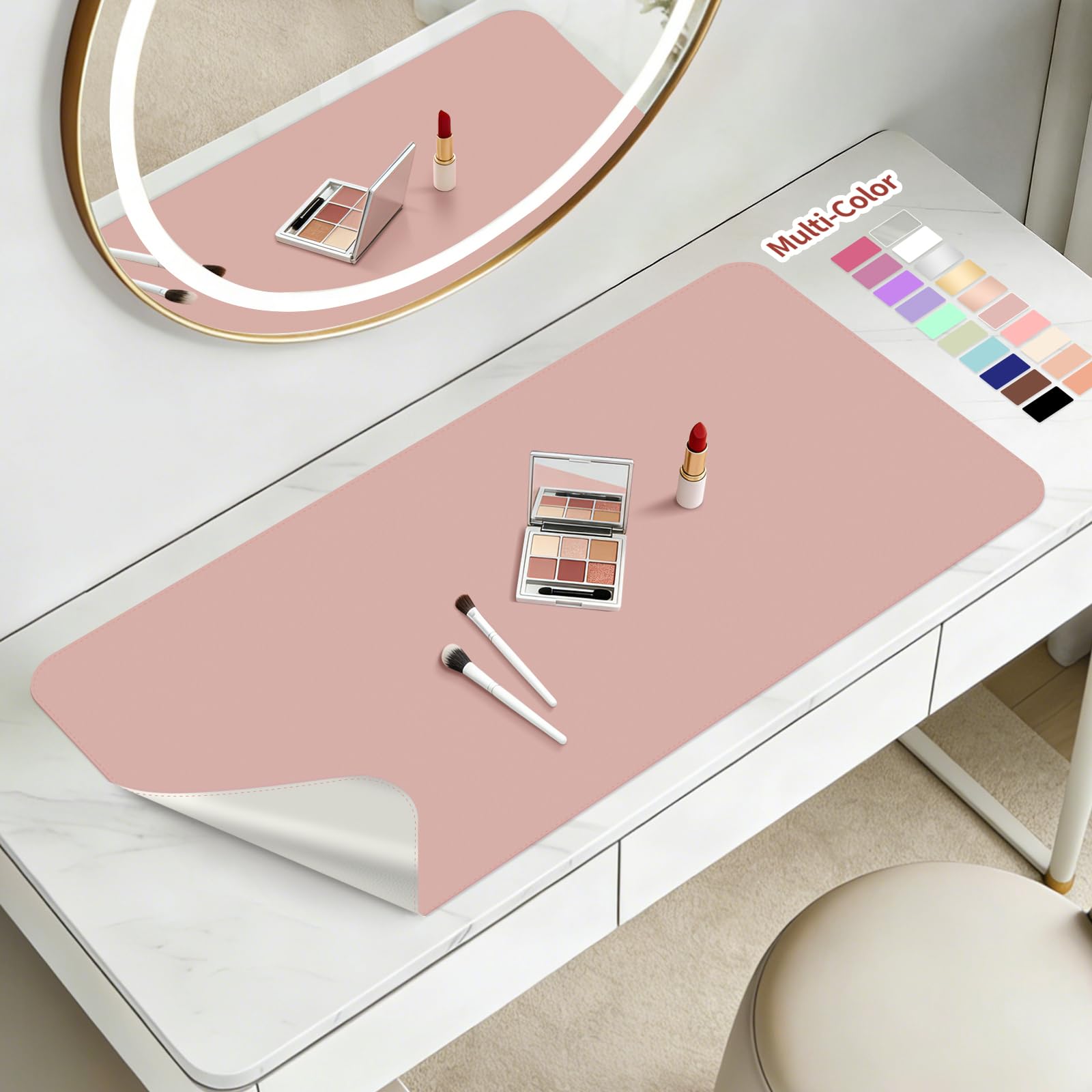 Protect Your Vanity with Pink Makeup Mat -1
