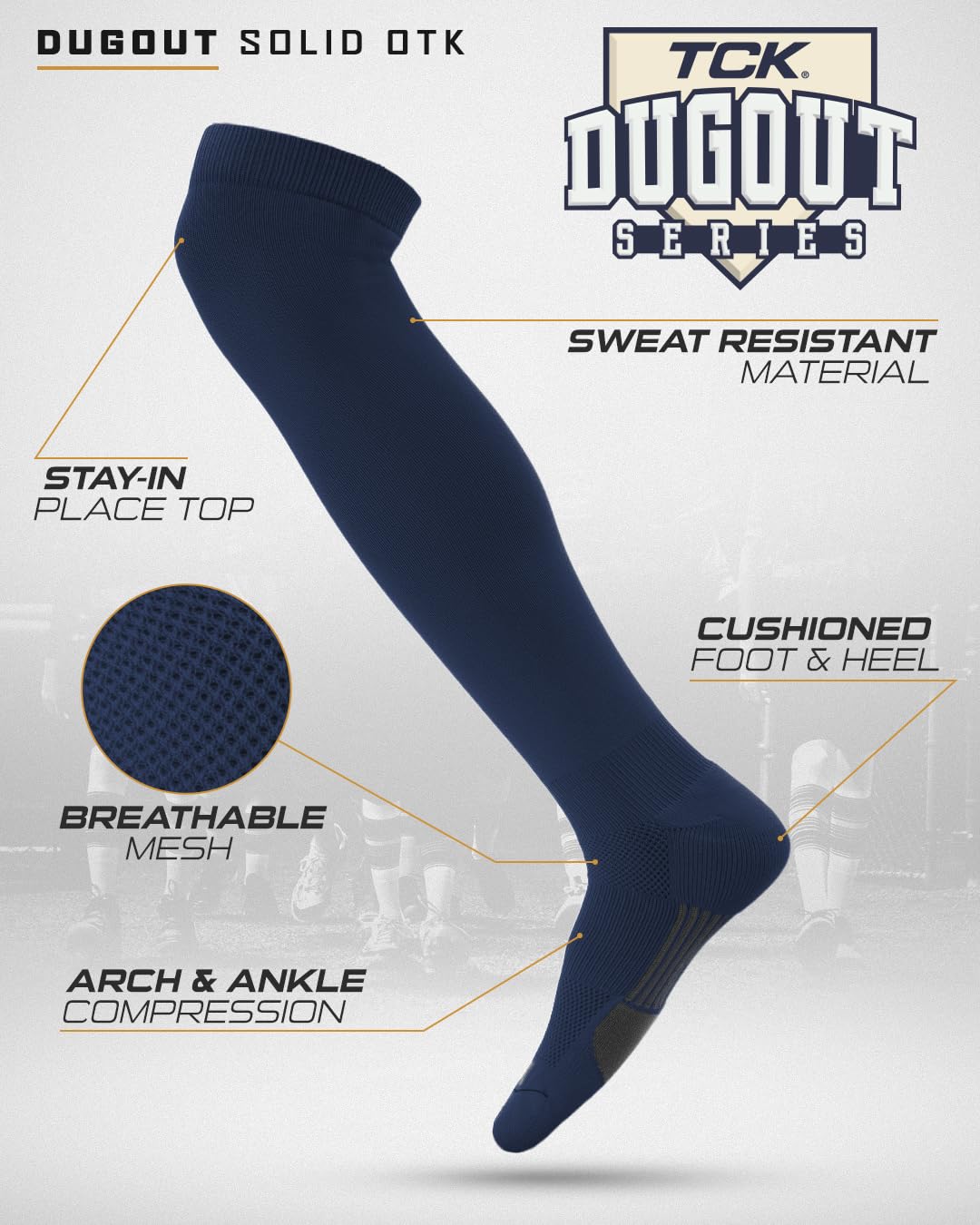 Dugout gestreifte Overknee-Baseballsocken, extra lang über dem Knie, für Jungen, Mädchen, Männer, Frauen, Jugendliche, Erwachsene