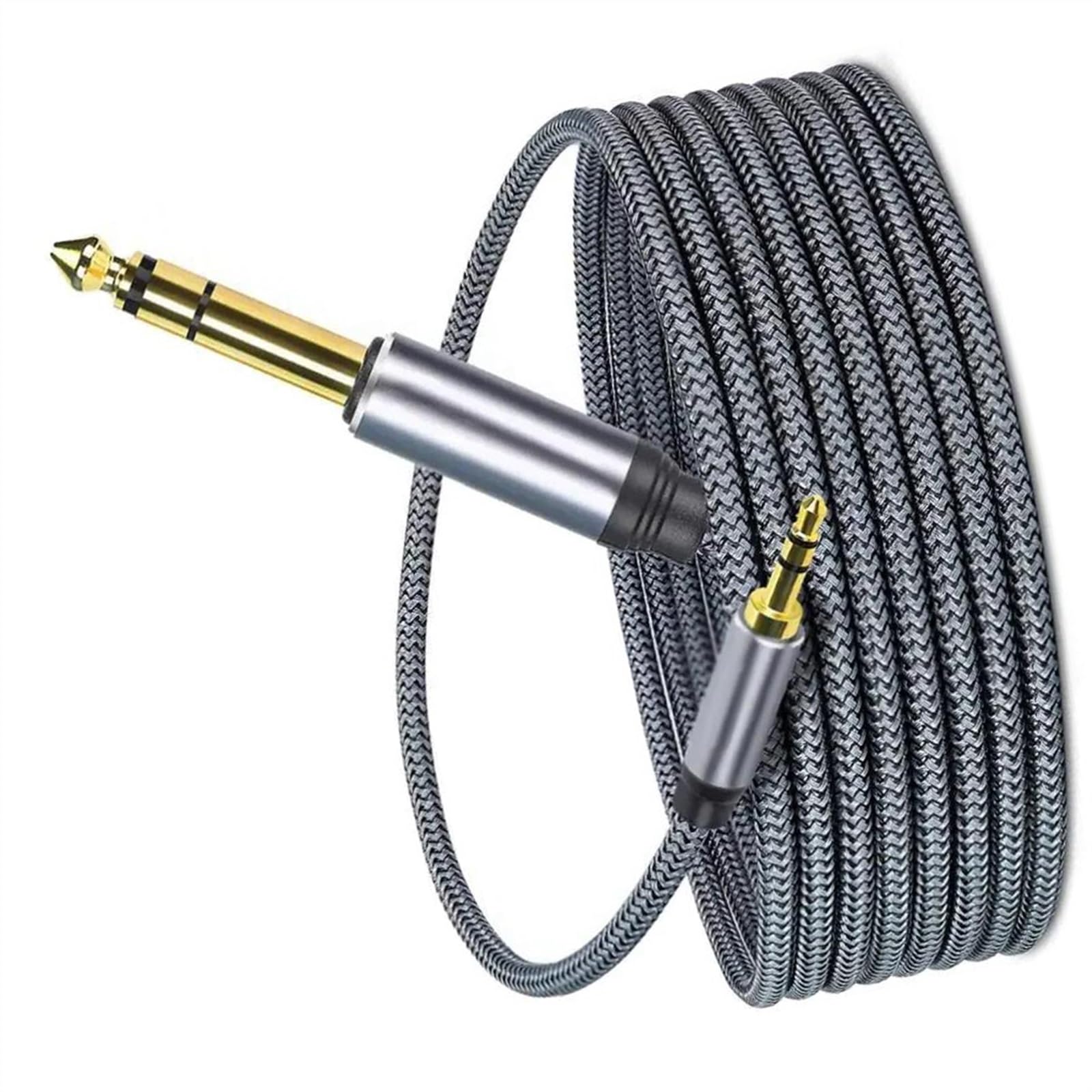 Kabel Audio Do Gitary Adapter kabla pomocniczego 6,5 do 3,5 Jack do wzmacniacza głośnikowego Kabel 3,5 mm do 6,5 mm (Size : 5m)