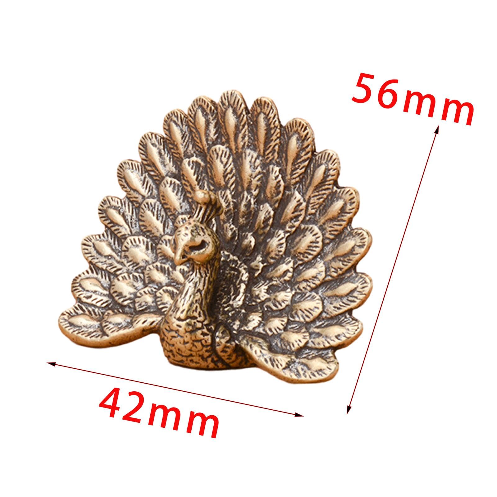 Amazon.co.jp: MERIGLARE 孔雀の像飾り真鍮工芸品座っている置物満開の