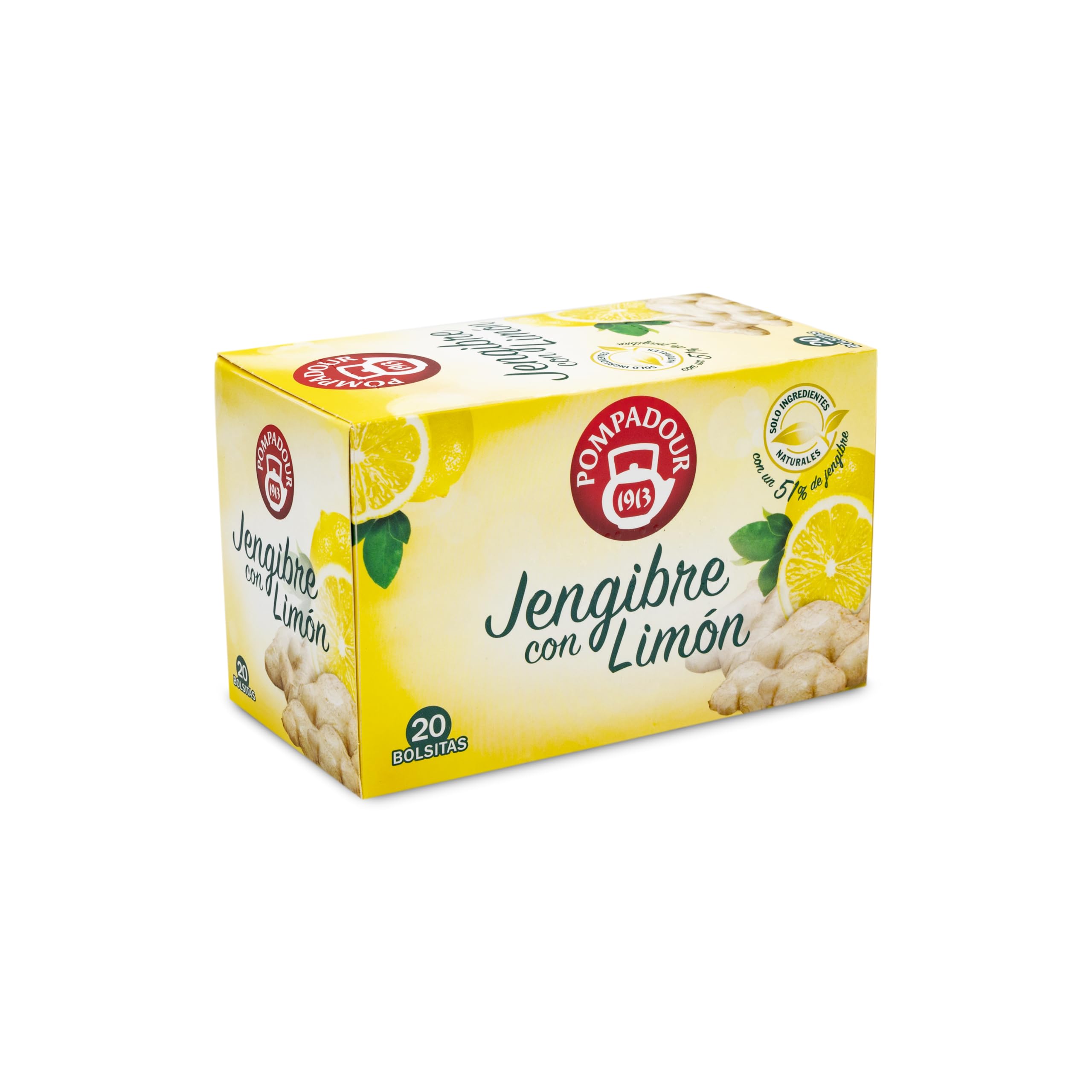Pompadour Infusion Jengibre con Limón, 20 Bolsitas