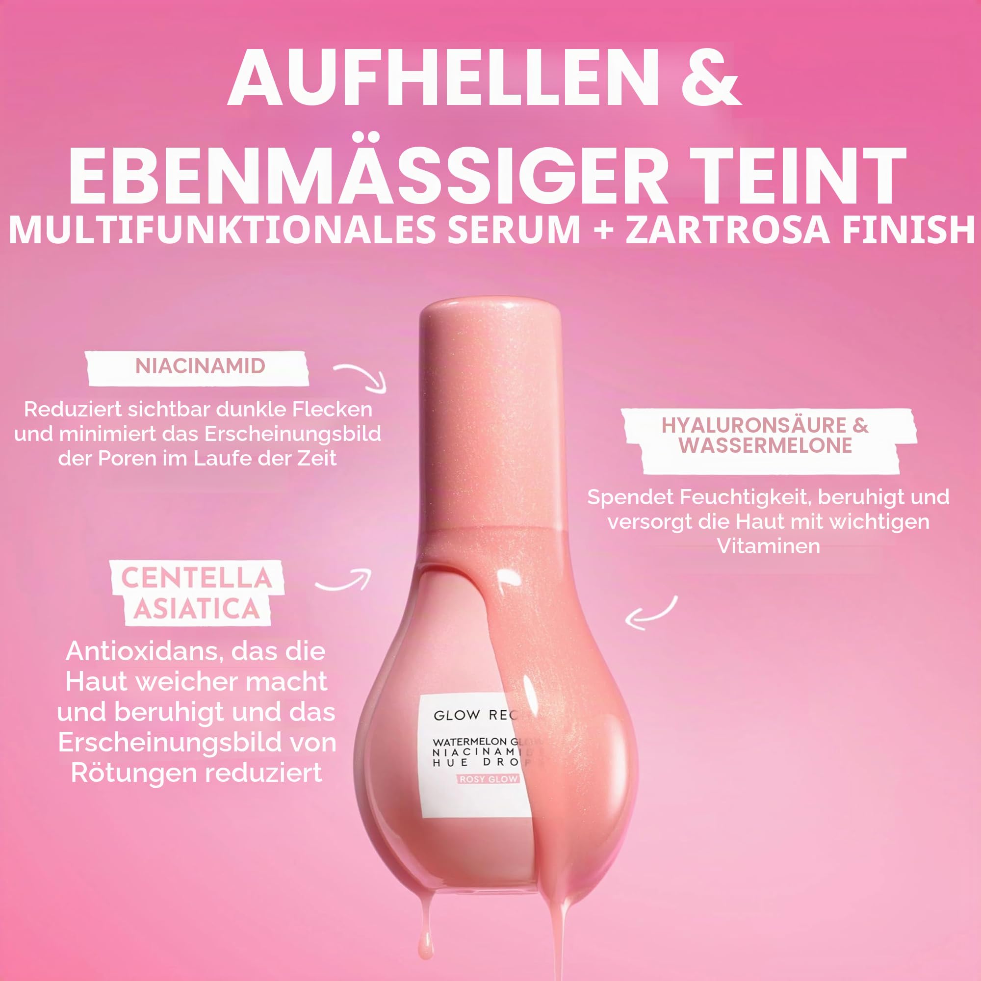 Glow Recipe Hue Drops getöntes Gesichtsserum – leuchtende Drops zum Aufhellen und Hydratisieren – Hautpflege-Make-up-Primer & flüssiger Highlighter