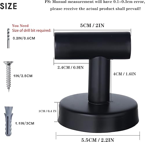 Miniatura 2 de Bathroom Robe Towel Hooks Coat Matte Black Wall Hook Stainless Steel Heavy Duty Door Hanger Towel Robe Clothes Cabinet Closet Sponges Hook for