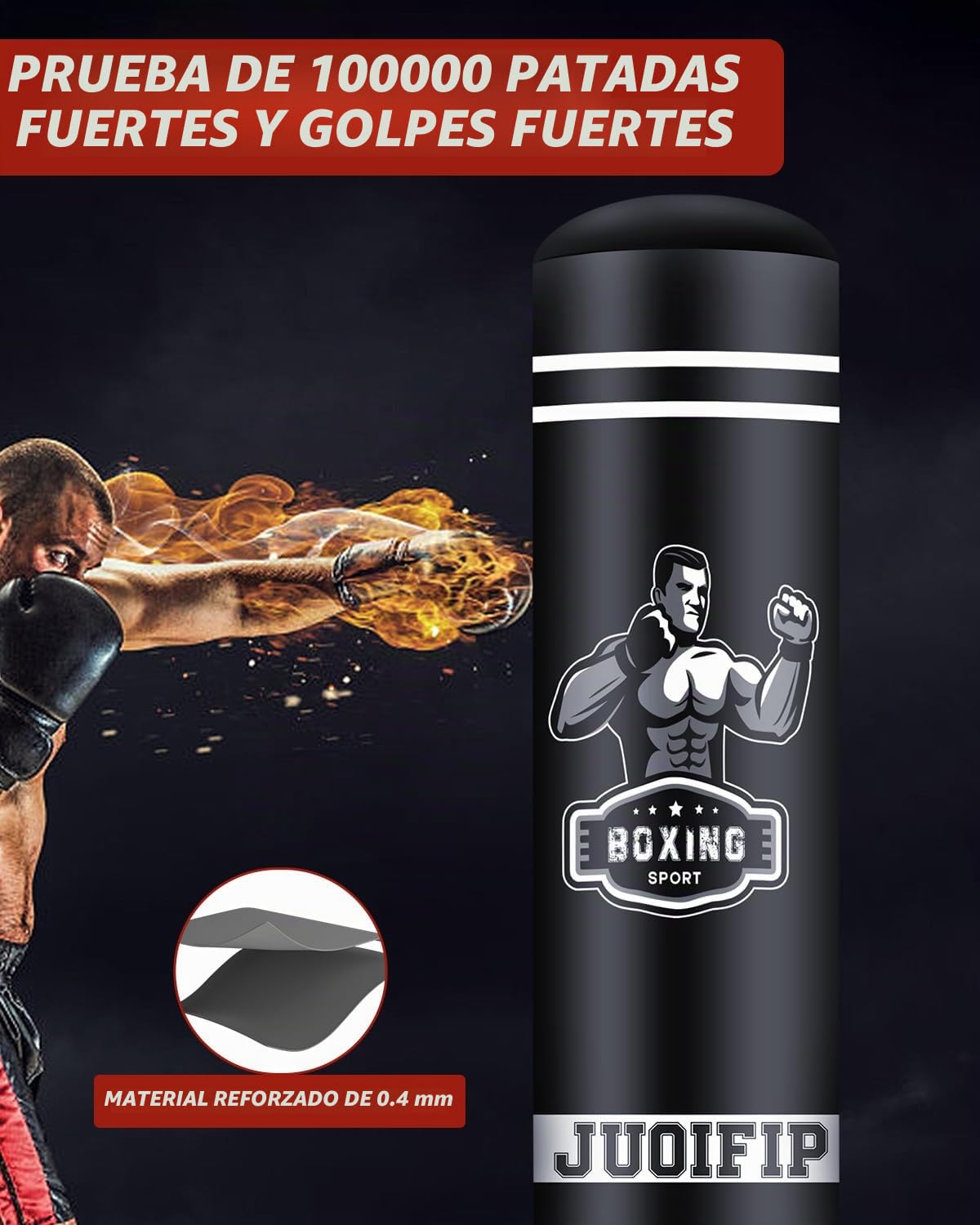 NZQXJXZ 175cm Pesado Saco de Boxeo Adultos, Freestanding Saco de Boxeo Inflable Kickboxing Bolsa para Entrenamiento MMA Muay Thai Fitness