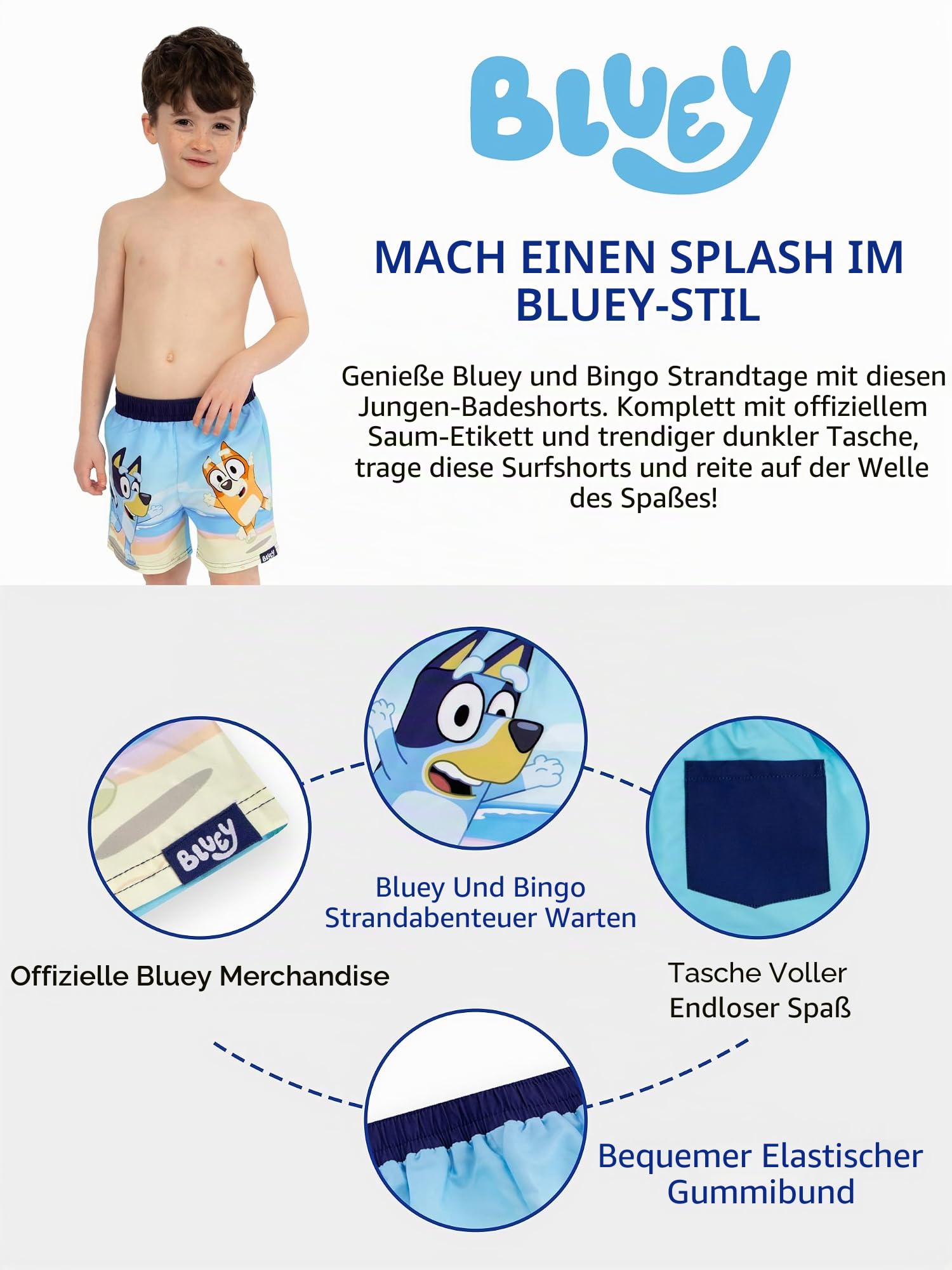 BlueY Badeanzug | Bingo Badehose Junge | Badeshorts Jungen Für Pool Oder Strand