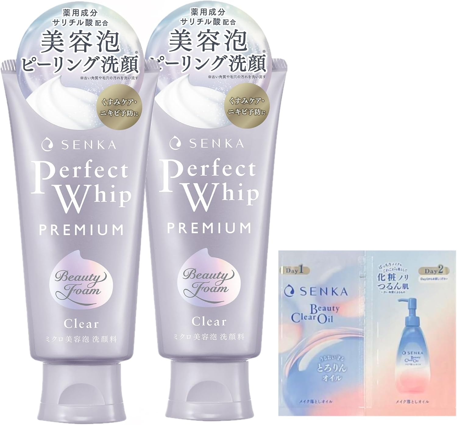 SENKA Premium Perfect Whip Clear 120g + Sample (Quasi-drug) Beauty Foam Peeling for Clarity, Pore and Dead Skin Cell Removal, Dullness Care, Medicinal Facial Wash for Women and Men view 9