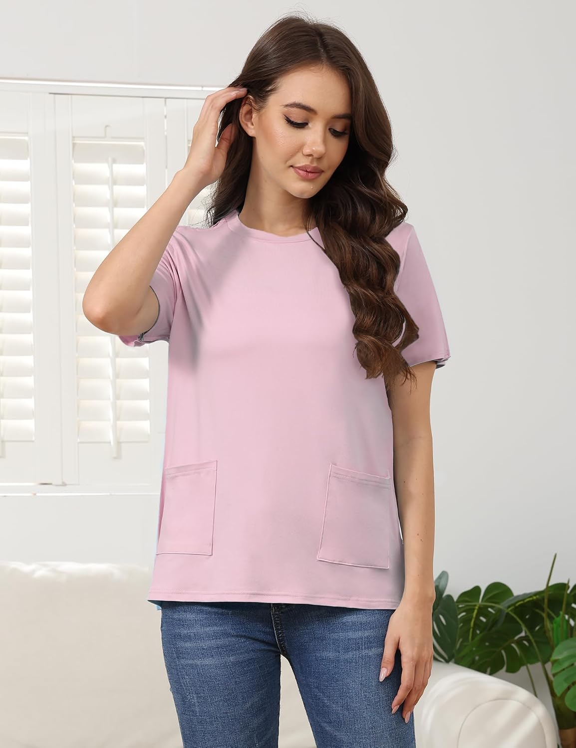 O-Dual Zipper Shoulder Surgery Shirt for Women Adaptive Top with Pockets Rotator Cuff Recovery Shirt