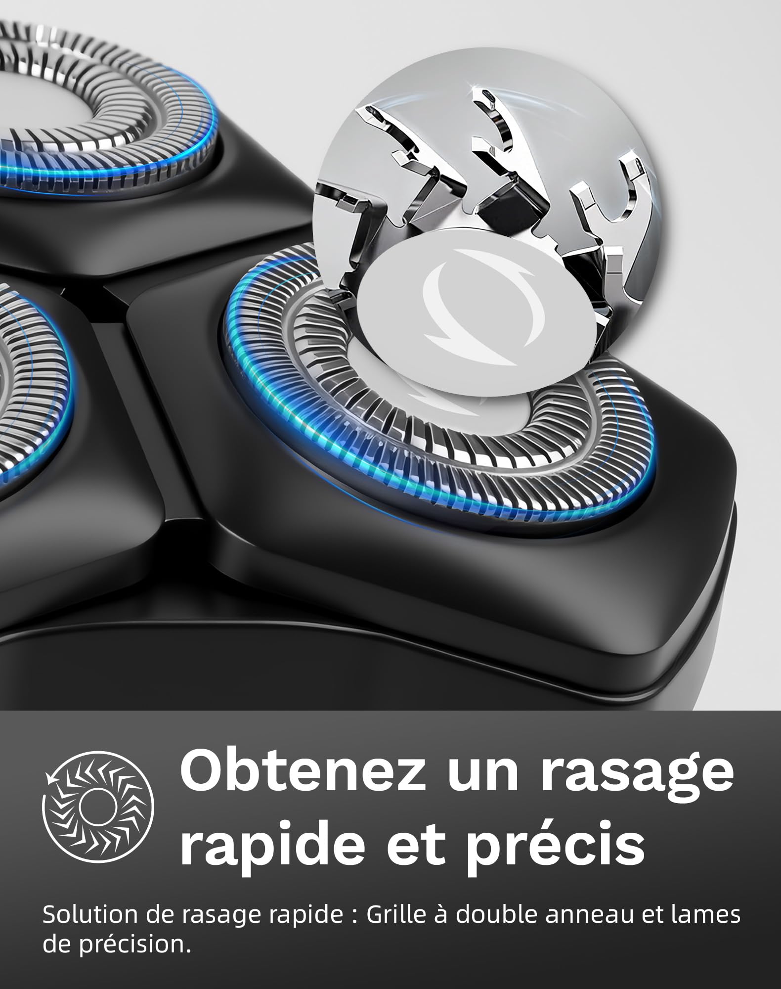 UTK Rasoir Electriques Hommes, Nouveau Rasoir Homme Sans fil 3 En 1 (2025), Étanche Ipx7, avec Accessoire Nez/Favoris, Utilisation sur Peau Sèche Ou Humide, Écran Led, Cadeau Papa, Idee Cadeau Homme