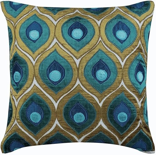 Miniatura 9 de The HomeCentric Paquete de 2 fundas decorativas de color verde, fundas de almohada de tamaño europeo de 26 x 26 pulgadas, fundas de terciopelo