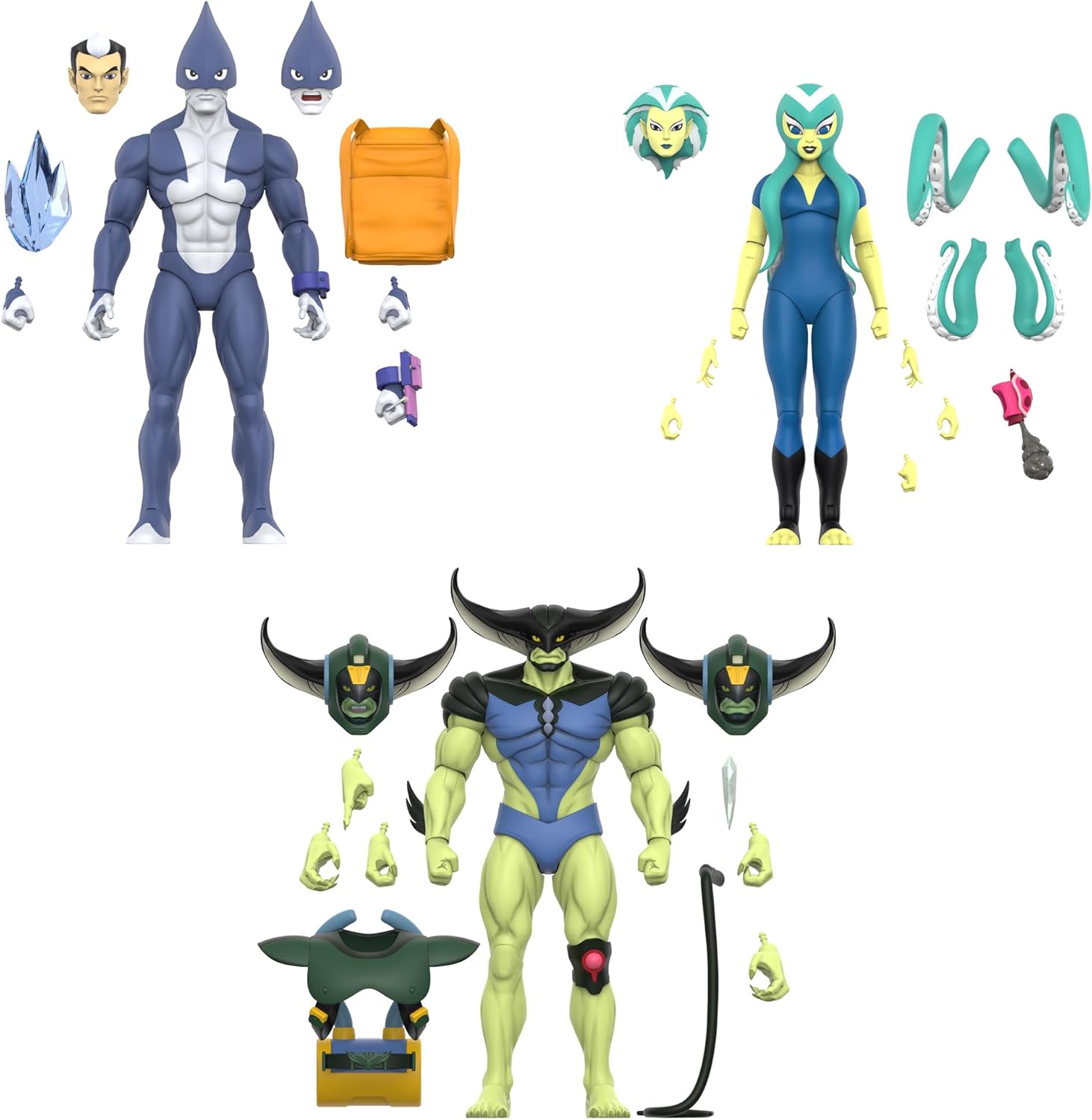 Super7 ULTIMATES! TigerSharks Mako (Hybrid) - 7" TigerSharks Action Figure with Accessories - Classic TV Show Collectibles and Retro Toys