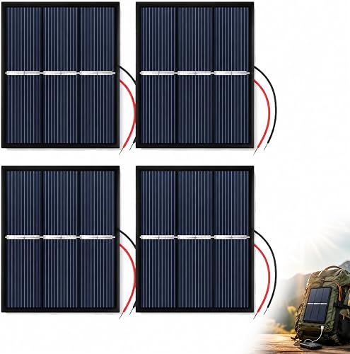 Ensemble de 4 panneaux solaires 1,5 V 0,65 W en format mini 60 x 