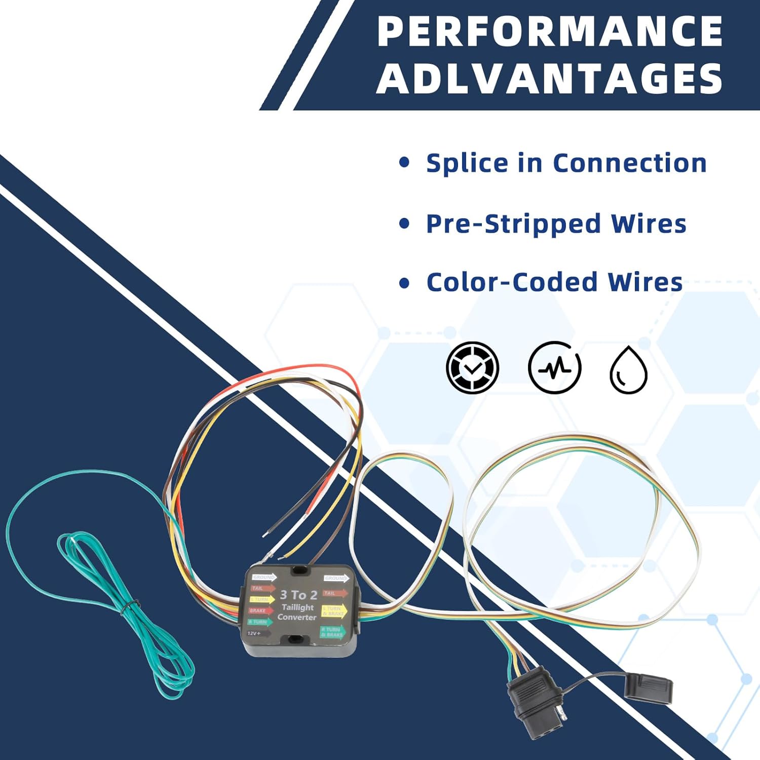 MITZONE 59236 Multi-Function Splice-in Trailer Tail Light Converter Kit, 4-Pin Taillight Wiring Harness Compatible with 2011-2020 Dodge Journey