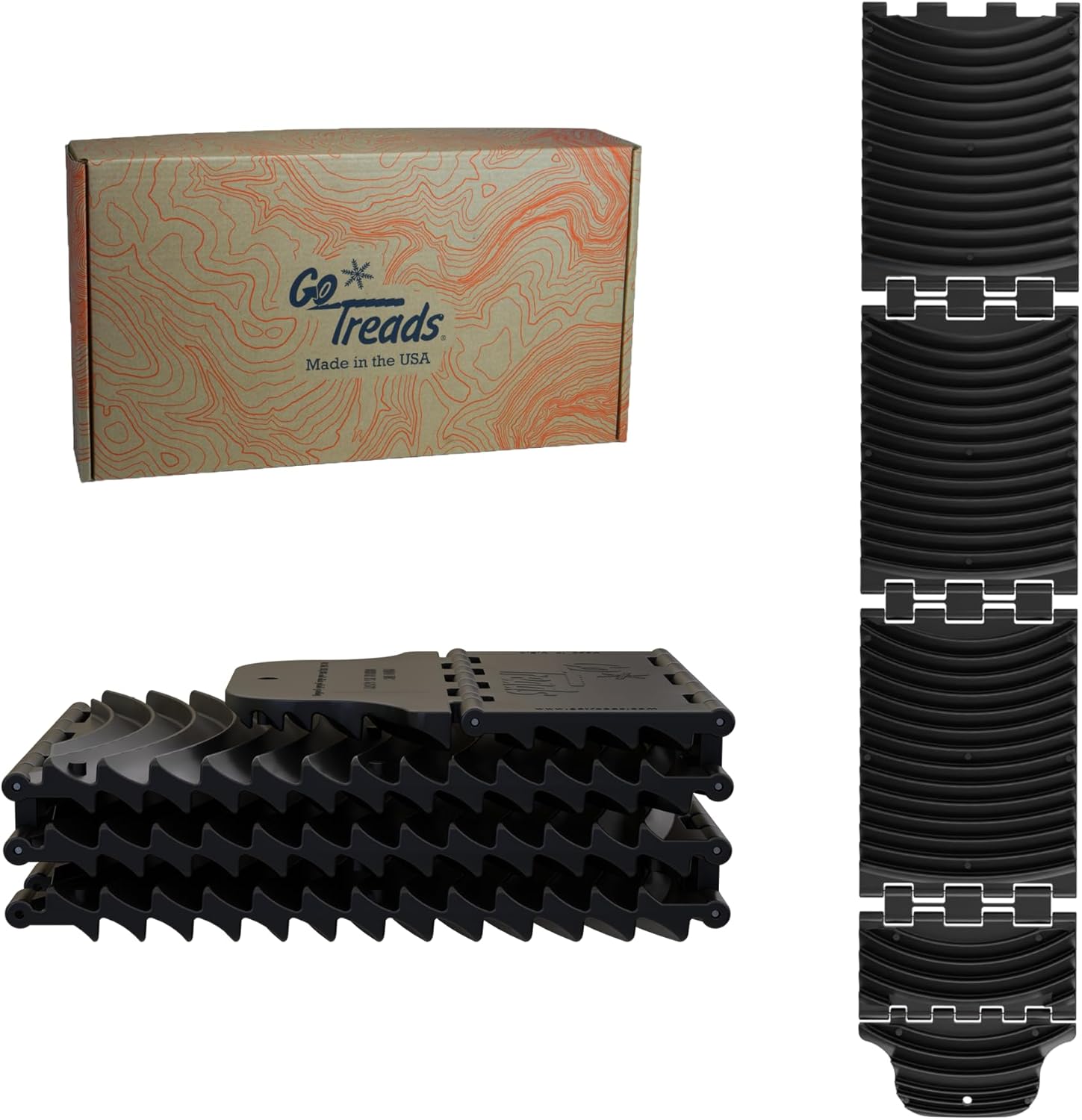GoTreads Regular Traction Boards - Pair of Foldable, Compact Traction Mats for Camping, Off-Roading, and Vehicle Leveling - Black