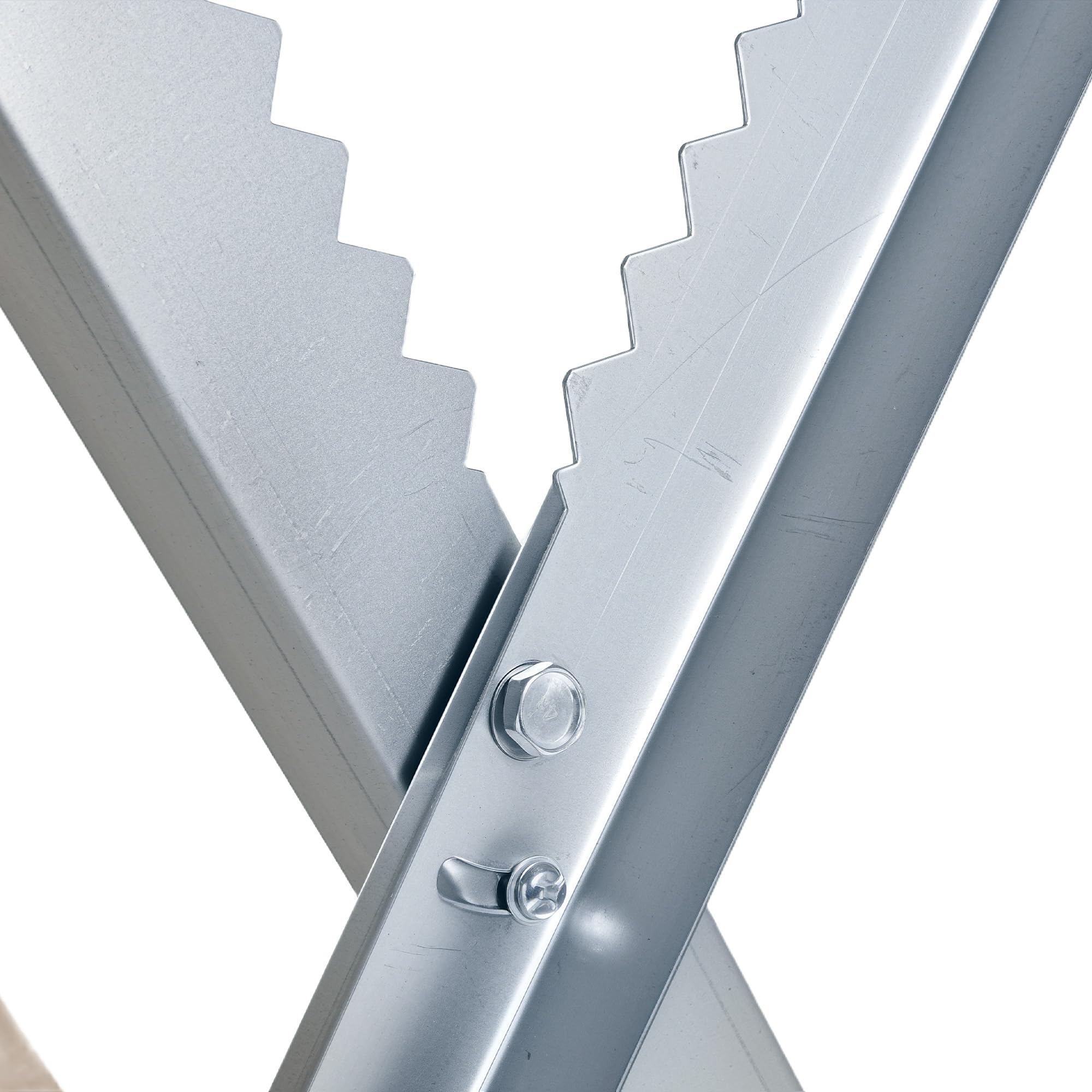 DURHAND Caballete para Sierra Plegable Caballete Motosierra con Estructura Triangular de Metal Soporte para Leña Carga 100 kg 83x83x79 cm Plata