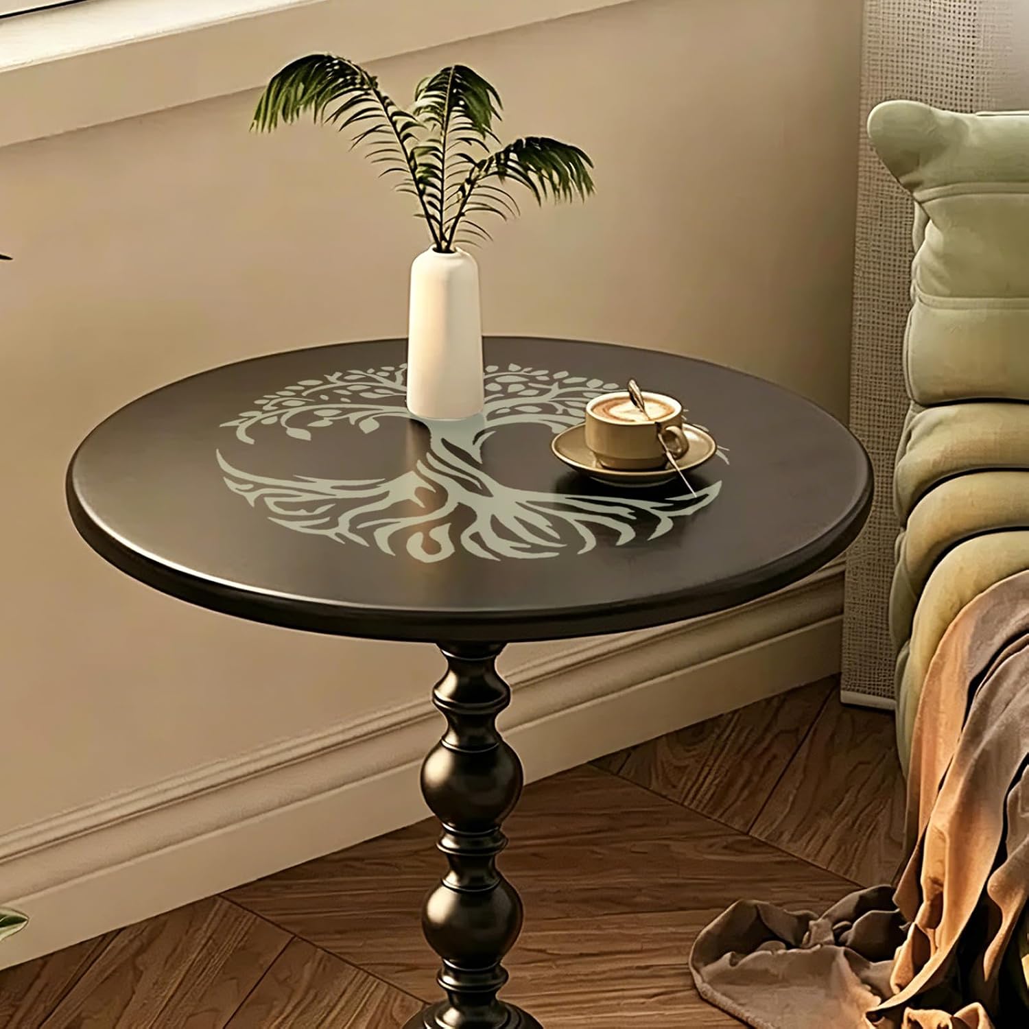 4PCS Large Tree Stencils, 12Inch Tree of Life Reusable Stencil Furniture Wall Cloth Painting DIY Decor