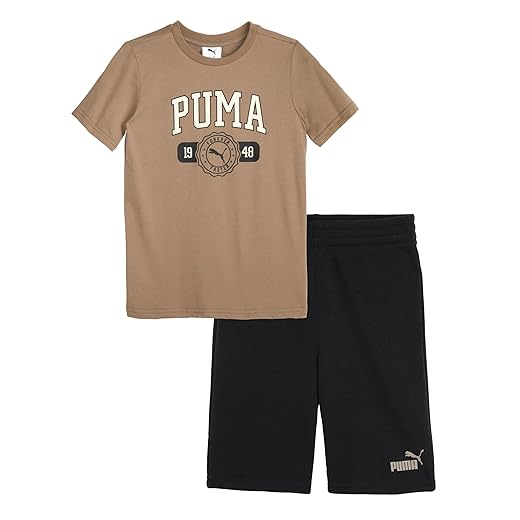 Conjunto de roupas 2 Piece Set, Short Sleeve Cotton Jersey T-shirt & Matching Short PUMAmeninos