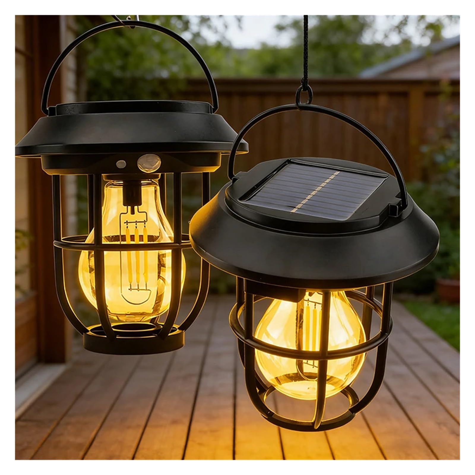 PengWei 1pc Solar Hanging LanternN Outdoor Garden Wall Lamp Decorative Light for Patio Pathway(with Ground Plug,1pc)