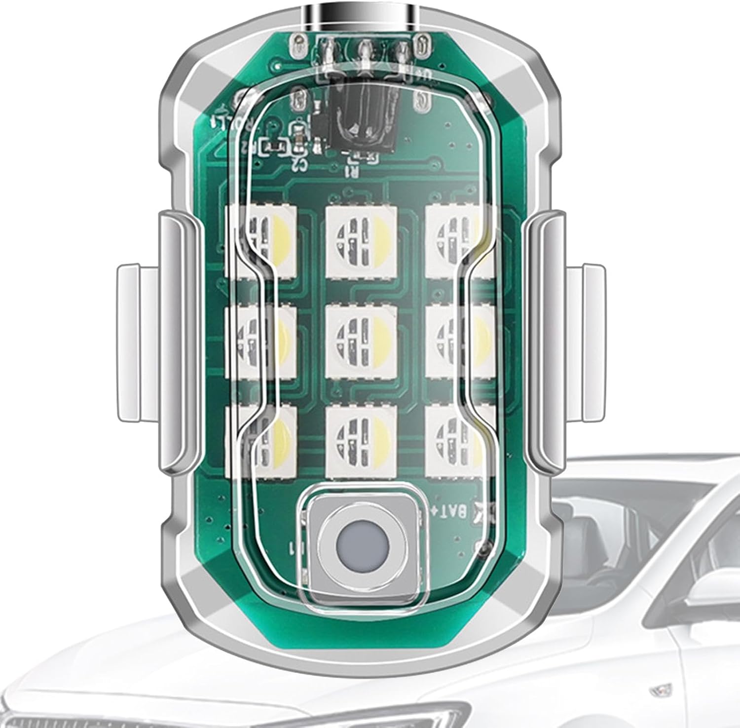 Lumières stroboscopiques LED sans fil, lumière stroboscopique rechargeable,Lumières LED sans fil pour voiture avec télécommande – Lumières alimentées par batterie avec télécommande pour camping-cars,