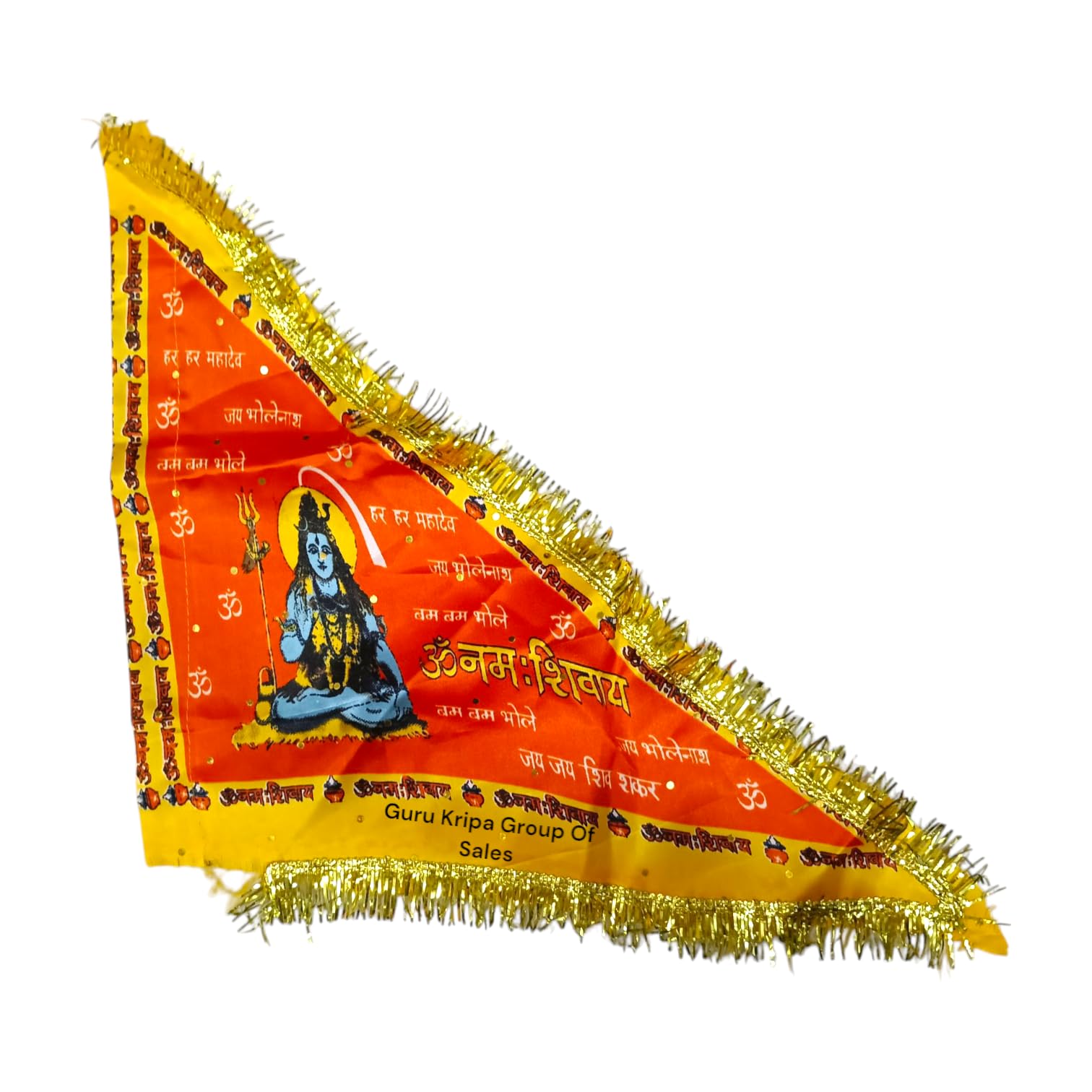 shiv ji flag | bholenath jhanda | om namah shivaay flag | size 1 no. 15"x20" inches orange color | shiv shankar ka jhanda