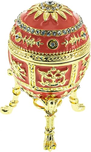 Miniatura 7 de BestPysanky Huevo de Pascua imperial inspirado en el esmalte rosa con reloj sorpresa