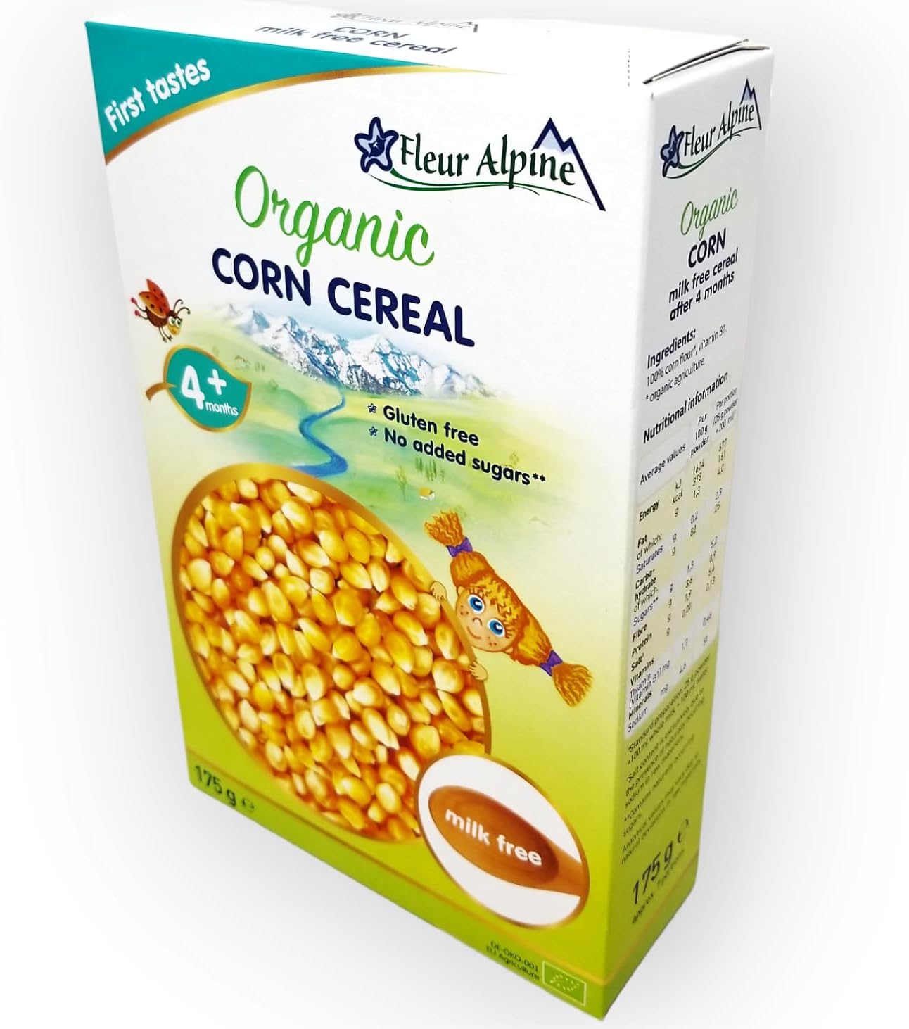 Fleur Alpine Corn Cereal 175g for Babies from 5 months From Germany New Packaging