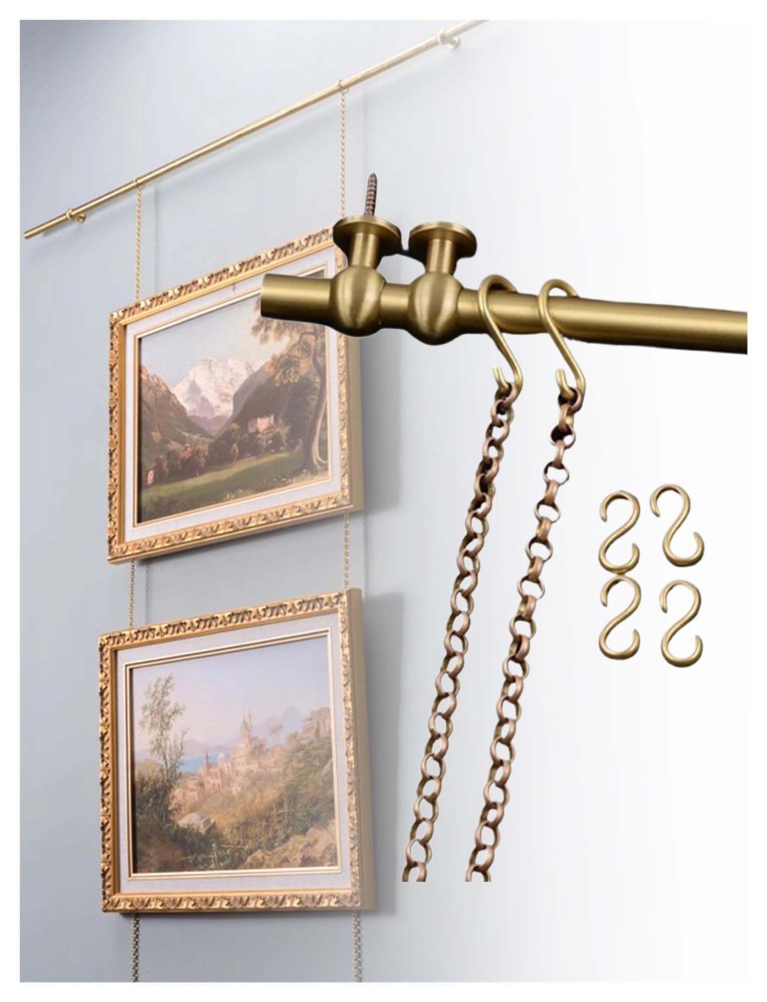 Generico Binario for Appendere Quadri, Kit for Appendere Quadri for Decorazioni da Parete in Soggiorno, Binario for Appendere Quadri su Cemento/cartongesso/Mattoni(L100cm/39.3in/3.3ft)