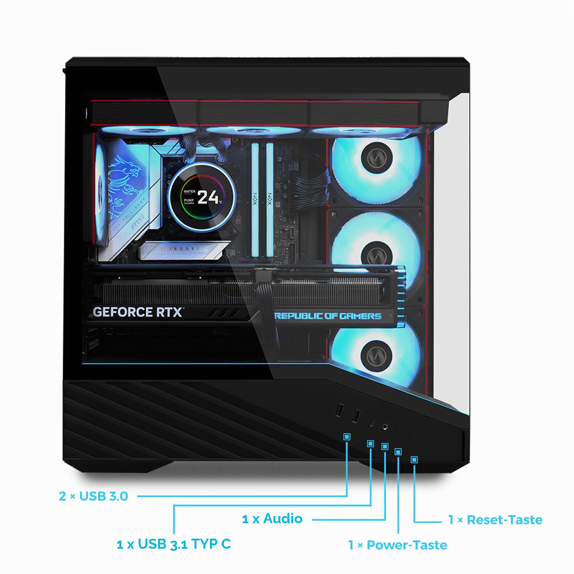 Lian Li Vector V100R MINI Micro-ATX Gaming-PC-Gehäuse – Schwarz | Kompakter Mini-Tower mit Temperglas, starkem Airflow und ATX-Netzteil-Support
