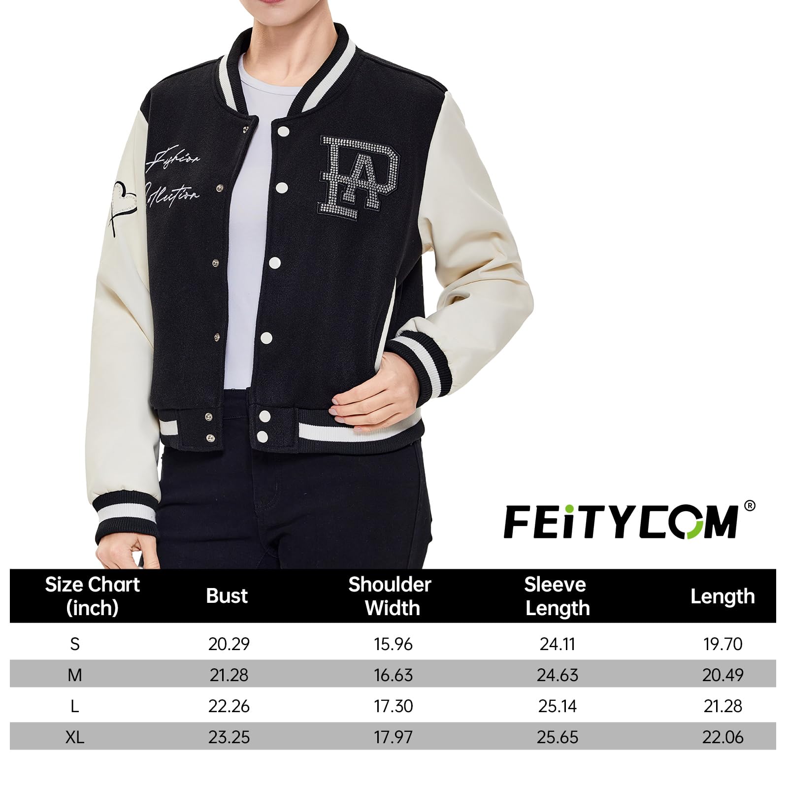 Veste universitaire en cuir synthétique pour femme, coupe ajustée, décontractée, légère