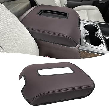 Center Console Armrest Cover for GMC Sierra & Chevrolet Silverado 2014-2018, Tahoe & Yukon & Suburban 2015-2020, Bucket Seat, Car Armrest Protector, Cocoa Brown