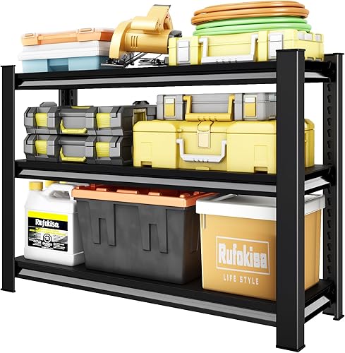 Estantería de garaje de 40 pulgadas de ancho, estantes de almacenamiento de garaje ajustables de 1500 libras, estantes de almacenamiento de metal de