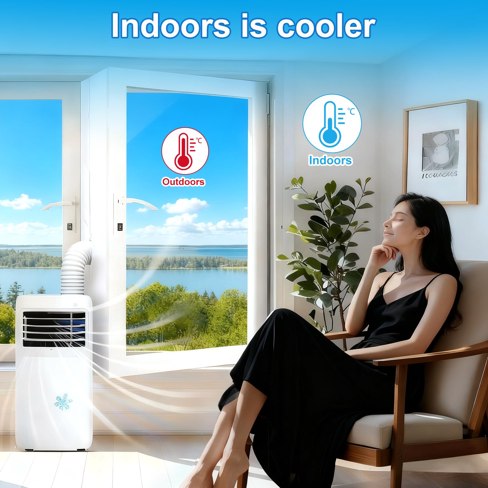 Climatizzatore per finestre, 400 cm (157"), guarnizione per finestre per climatizzatori mobili, climatizzatore mobile con tubo di scarico per climatizzatori mobili, asciugatrice, asciugatura dell'aria