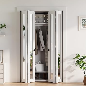 Bifold Doors 48 x 80, Bifold Mirror Closet Doors with Hardware Kit