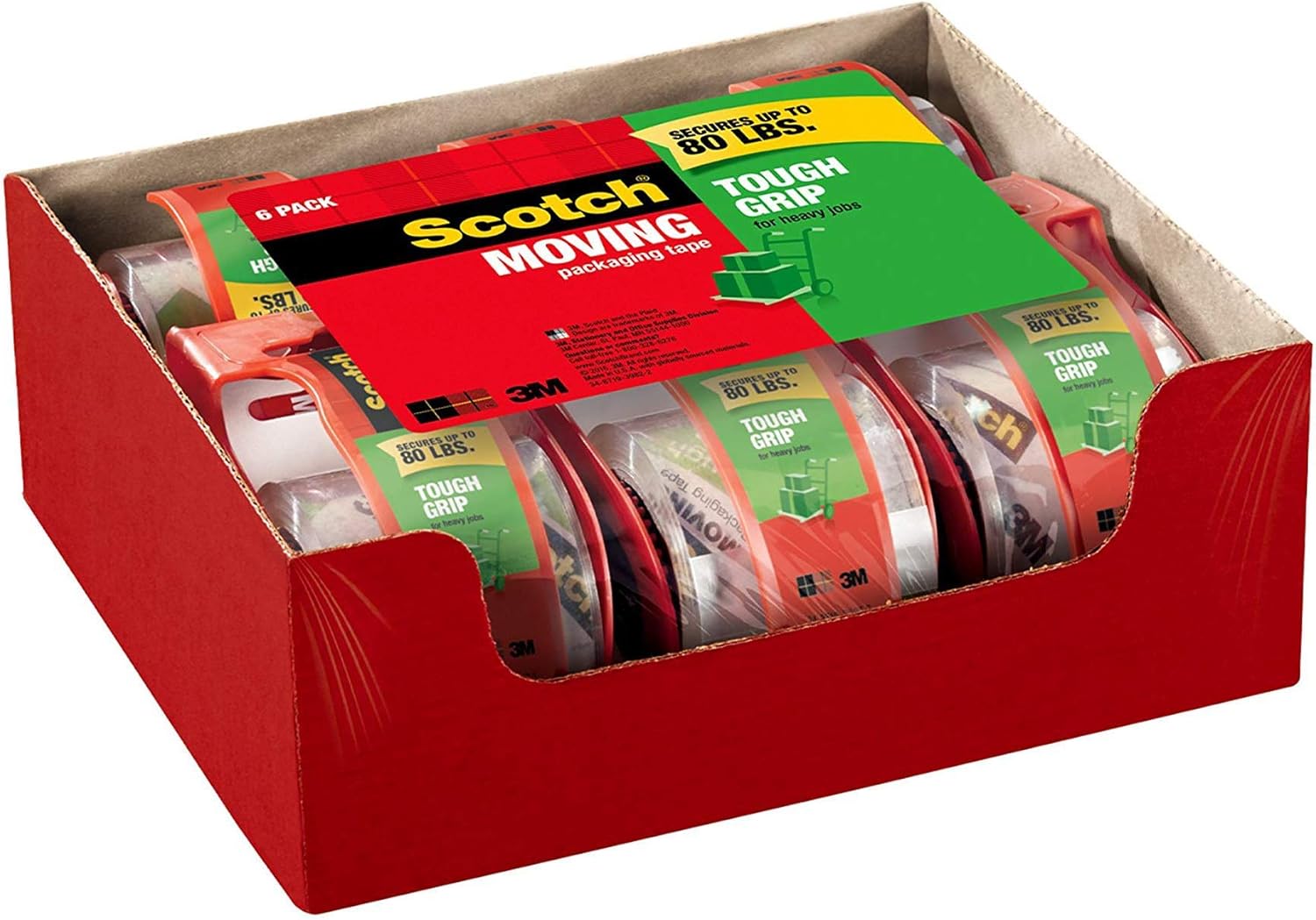 Tough Grip Moving Packaging Tape 1 x 22 2 Yd Designed For Moving And Packing Stays Strong