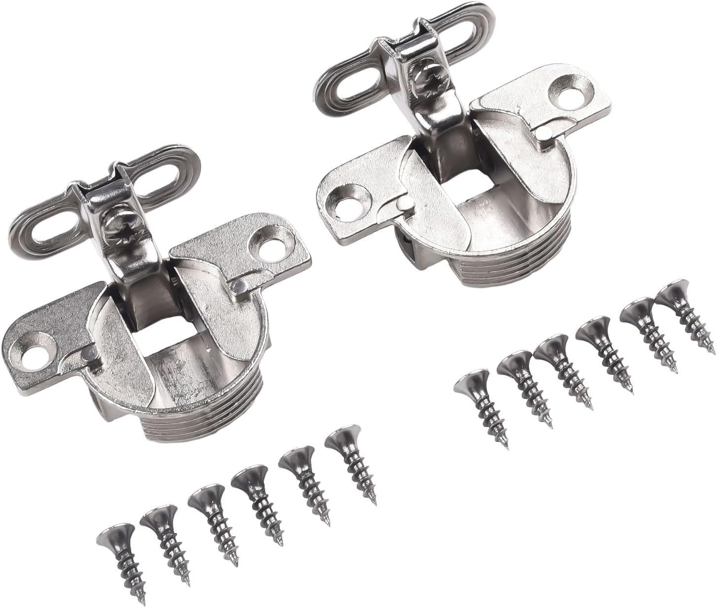 97-Degree Adjustable Cabinet Hinge for Side Panel Flat-Mount Installation – 35mm Cup Zinc Alloy Hinge Compatible with 15–25mm Door Thickness, Interior Sliding