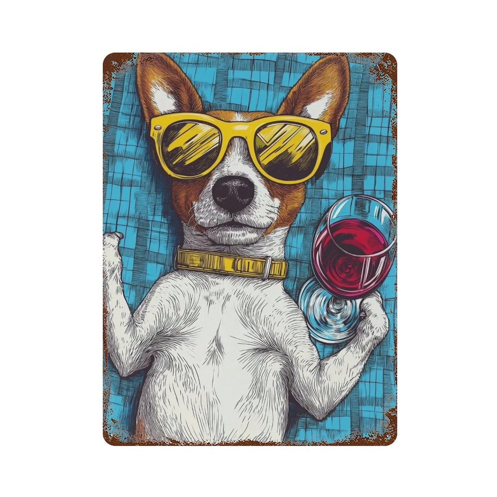 HDURYEYRYY Chill Summer Pup 01 Wall Retro Iron Vintage Art Metal Tin Sign Poster Modern Home Cofffee Club Art Bar Shop Decor 40x30cm