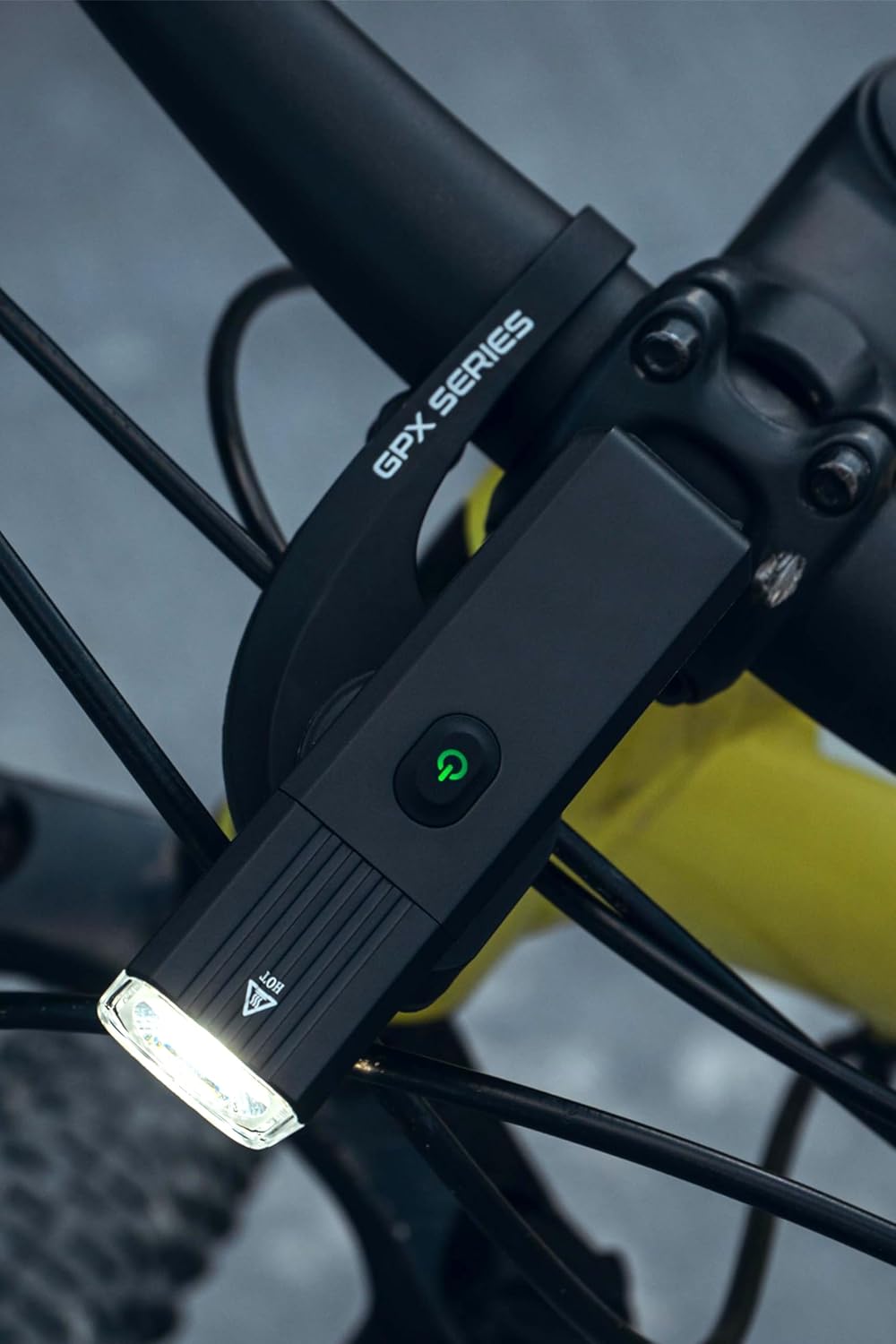 [New 2024] GPX-950 Bike Lights Compatible with Garmin/Go-Pro Mounts USB-C Rechargeable Front and Back Bicycle Light for Day or Night Riding - Quarter Turn & Twist (950 Lumens)
