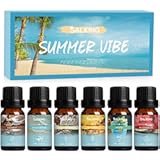 Summer Fragrance Oils Set, Premium Essential Oils Gift Set for Diffuser, Scented Oil for Soap & Candle Making - Ocean Breeze, Mojito, Coconut, Pineapple, Watermelon, Vanilla Ice Cream