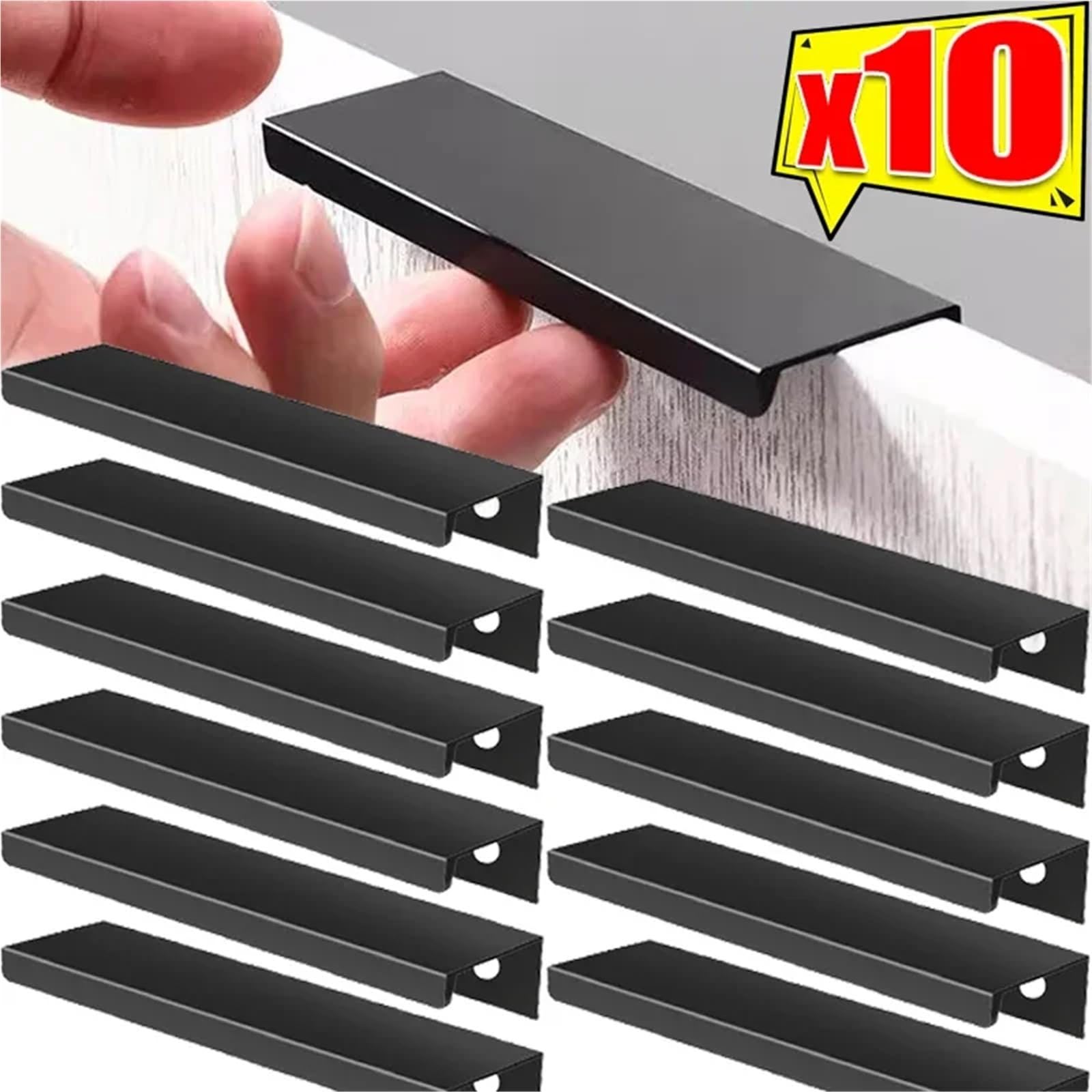 Wpuszczane uchwyty szafek i szuflad ze stopu aluminium