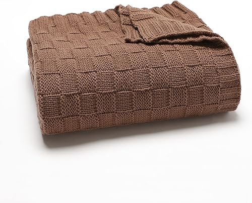 Miniatura 6 de LAWKUL Mantas de bebé de punto con cable, manta suave y aireada para recién nacidos, bebés, envoltura neutral marrón para cuna y cochecito de 40"x30"