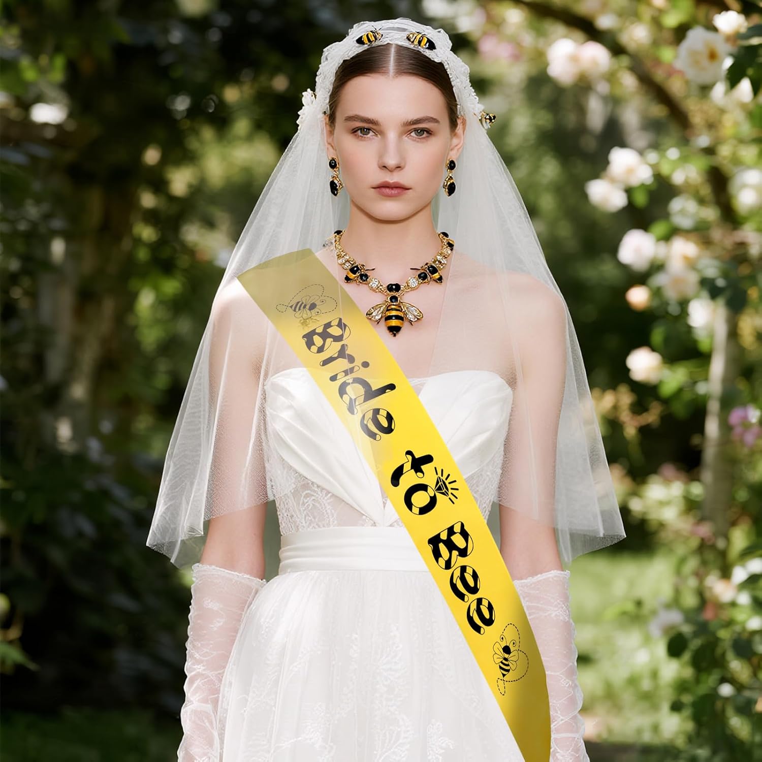 Bride To Bee Bachelorette Sash, Yellow Black Bride To Be Sash for Bee Bridal Shower Bachelorette Wedding Engagement Party Supplies Decorations, Ideas, Gifts, Favors