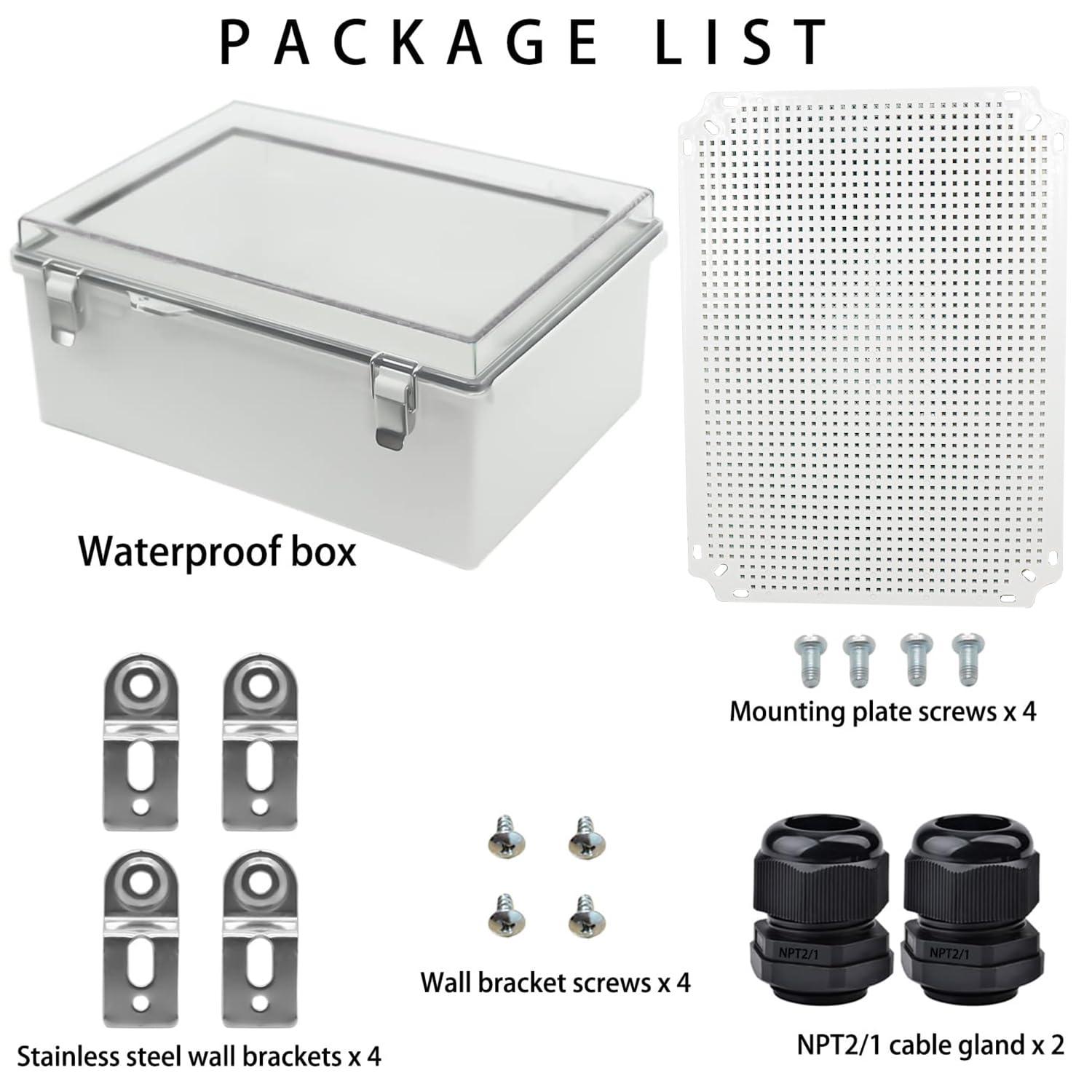 Scatola di giunzione elettrica impermeabile resistente alle intemperie IP67 in plastica ABS interruttore router progetto box elettronica fai da te recinzione con piastra di montaggio e staffa