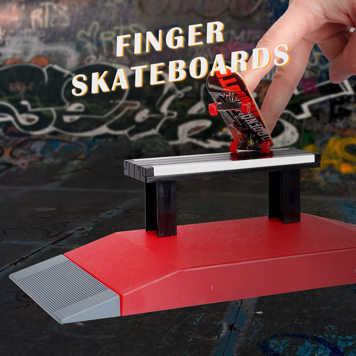 Buy KETIEE Finger Skateboard Ramps, Fingerboard Skatepark Deck for
