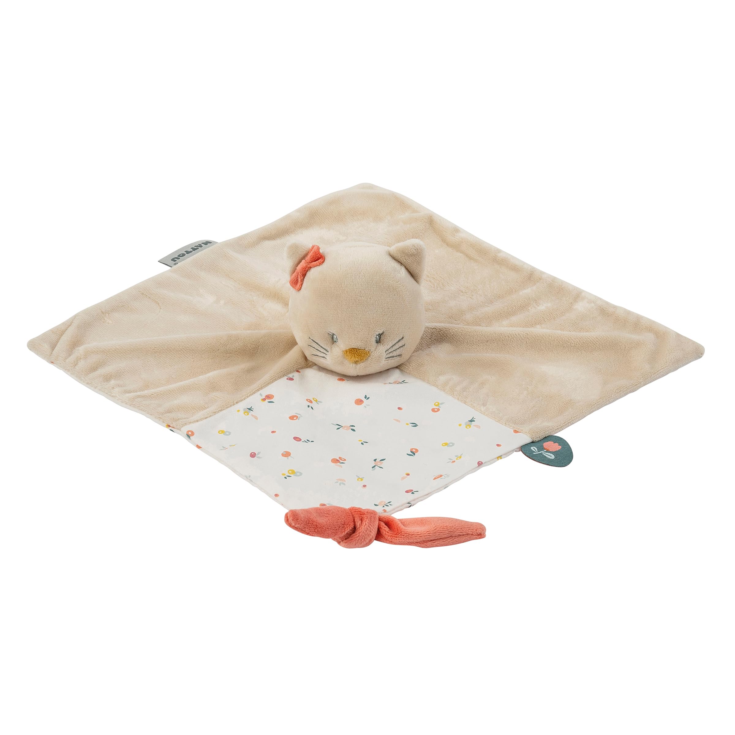 Nattou Mini Doudou Plat, Chien Charlie, Compagnon de Route dès la Naissance, Env. 28 cm, Végétalien, Jacquard, Coton/Polyester, Vanille