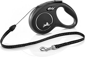 flexi New Classic Cord Black Retractable Dog LeadSmall 12kg - 5m (16ft)