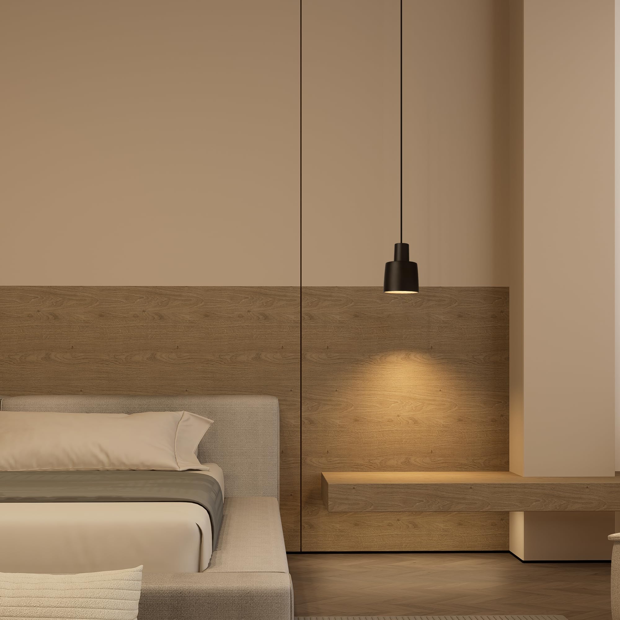 Aisilan LED Pendelleuchte Schwarz Dimmbar Pendellampe Höhenverstellbar 9W COB CRI97 Flicker-Free 3000K Hängeleuchte Aluminium für Küche Esstisch Schlafzimmer