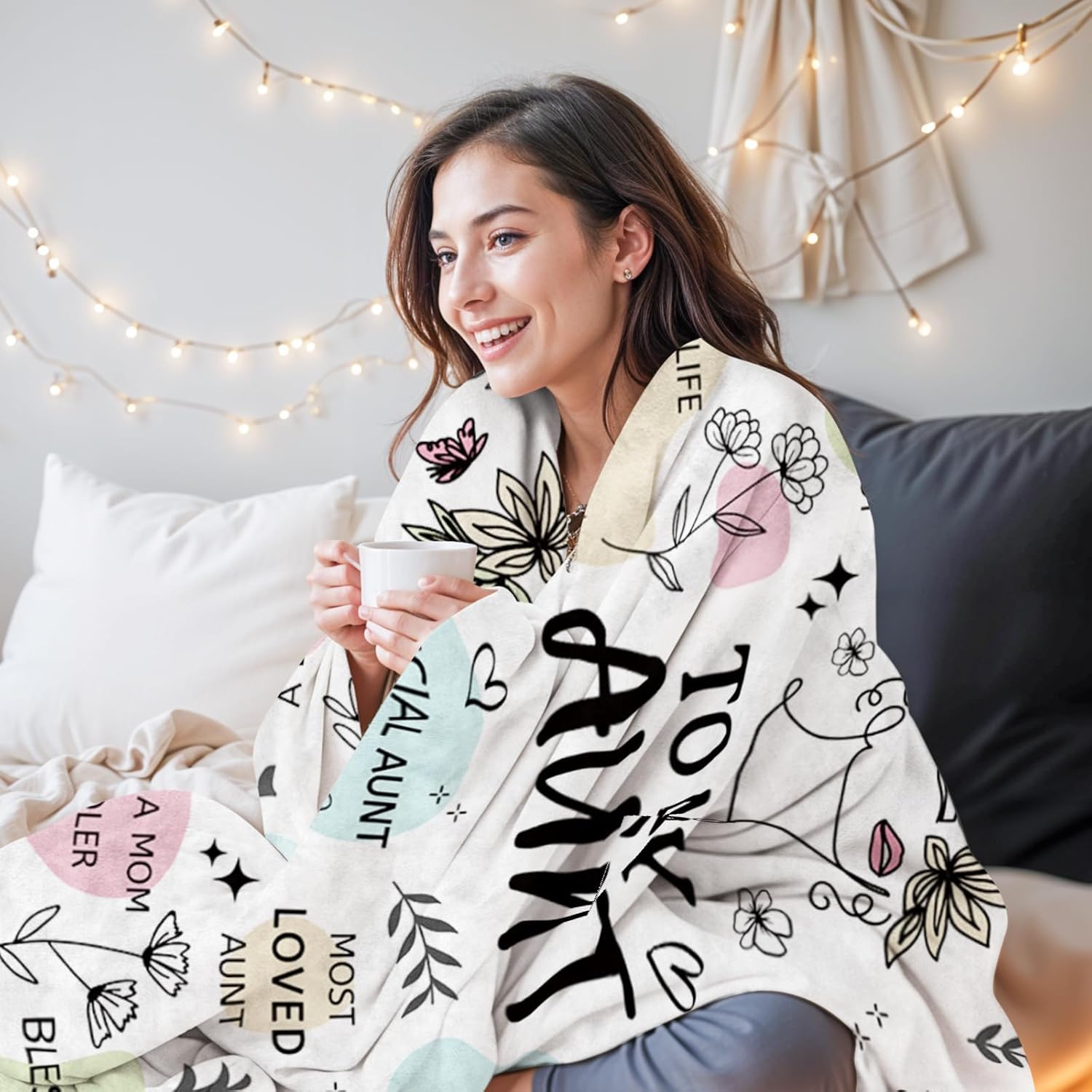 Aunt Gifts Blanket, Best Aunt Ever Gifts, to My Auntie Blanket, Birthday Gift for Aunts from Niece Nephew, Auntie Gift for Thanksgiving for Godmother, 50"X60" - Image 4