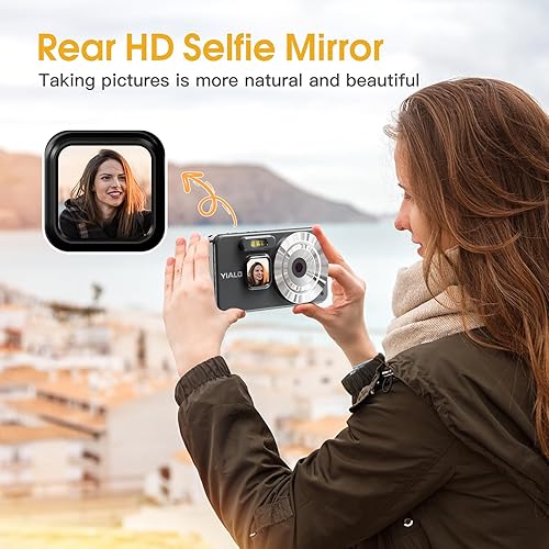 Miniatura 3 de Cámara digital 4K para adolescentes, cámara digital FHD de 64 MP para niños con tarjeta SD de 64 GB, cámaras de zoom digital 18X para fotografía,