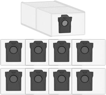 9 Pack P10 Pro Ultra Replacement Dust Bags Compatible With Mova P50 Pro Ultra/ P10 Pro Ultra/ P10 Ultra/ S20 Ultra Robot Vacuum with Self-Empty Station, Accessories Kit, Large Capacity, Vacuum Bags