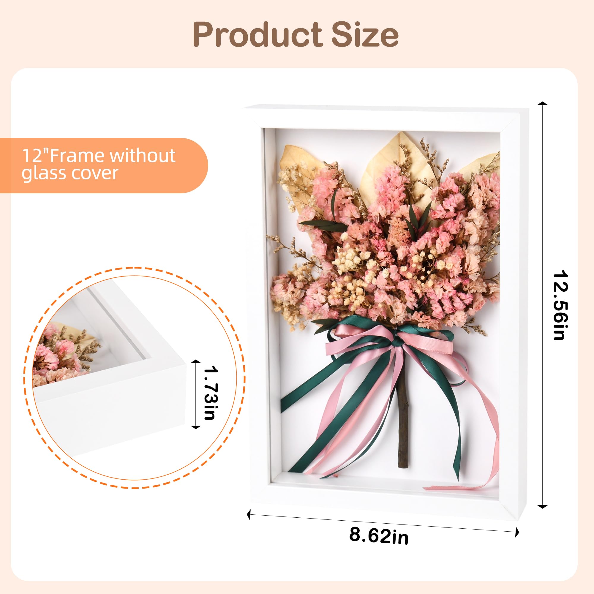 Bouquet di fiori secchi per decorazione da tavolo, fiori rosa in cornice da 30,5 cm, fiori estivi Sring decorazioni per la casa